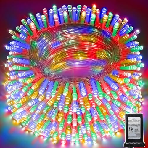 328 FT Christmas Light 1000 LED Xmas Lights Outdoor Christams String Lights Waterproof 8 Modes & Timer, Fairy Lights Plug in for Weeding, Patio, Party, Holiday,Christmas Decor (Multicolor) by Unknown