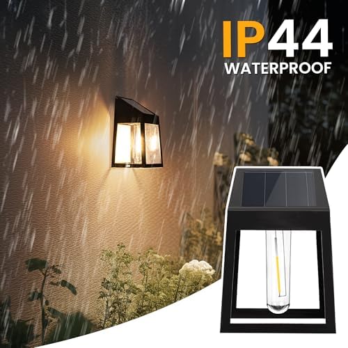 GIGALUMI Solar Fence Lights, 2 Pack Fence Outdoor Waterproof Lights Solar Powered, Warm White Yard Decorations for Garden, Post, Front Door, Backyard, Porch, Deck - Image 6