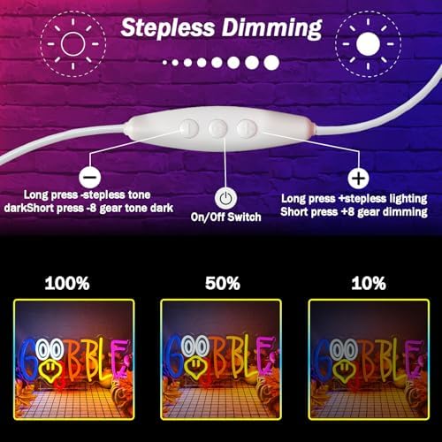 Turkey Neon Sign Thanksgiving Neon Sign for Wall Decor Dimmable Turkey LED Lights Gobble Neon Light Up Sign for Door Wall Art Window Home Party - Image 5