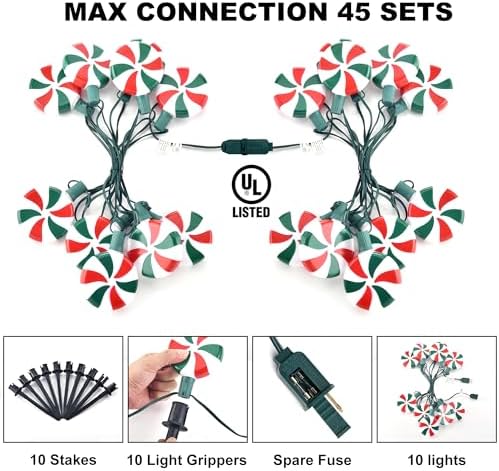 Ultimate Unicorn Christmas Lollipop Pathway Lights Red & Green, with Stakes - Image 4