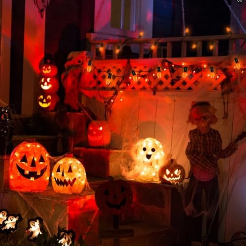 SUNSGNE C7 LED Orange String Lights Outdoor, 25FT Halloween String Lights with 27 LED Orange Lights(2 Spare) for Patio Garden Roofline Backyard Halloween Decorations, Black Wire - Image 7