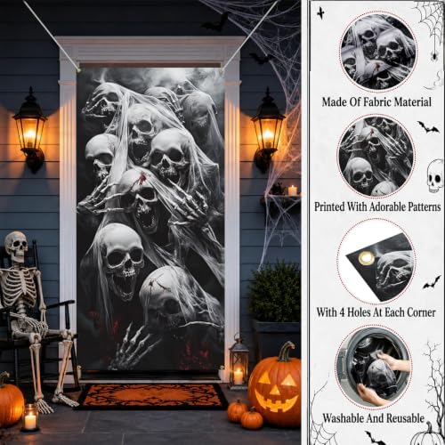 Halloween Door Cover, Fabric Front Door Porch Sign for Halloween Party - Image 3