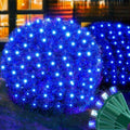 Led Christmas Net Lights Outdoor Christmas Decorations 200 Led 9Ftx6Ft Connectable Waterptoof Mesh Net Lights for Trees Bushes Wedding Garden Outdoor Christmas Decorations(bluewhite) by Lumiflor