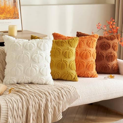 MIULEE Fall Pillow Covers Pumpkin Fall Decor 26x26 Pure White - Image 3