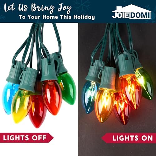 Joiedomi Christmas C9 Pathway Lights Outdoor Decorations 24 Packs, 30.75ft Xmas Multicolor Pathway Marker String Lights for Holiday Waterproof Outside Yard Garden, Party, Walkway Decor - Image 2