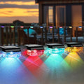 Herzila 16 Pack Solar Fence Lights, RGB Color Changing Christmas Fence Solar Light, Waterproof Deck Lights for Step, Stair, Pool and Yard by Herzila