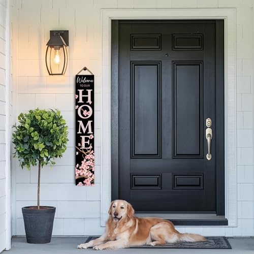 8"x48" Spring Welcome Sign for Front Porch, Hello Spring Porch Sign for Front Door Durable PVC Welcome Home Decorations for Outdoors p (Design 12) - Image 7