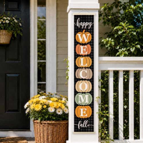 Happy Fall Pumpkin Welcome Porch Door Banner Wall Decorations 8x47 - Image 6