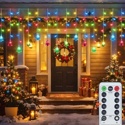 Curtain String Light Christmas Decoration Icicle Lights 8 Modes dimmable,108 LEDs 4M Christmas and Halloween String Lights for Home,Office,Party,bar,Holiday,Party (Multicolor) - Image 2