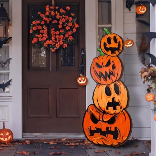 Weysat Vintage Halloween Pumpkin Porch Sign, 32 x 15 in Jack-o-Lantern by Weysat