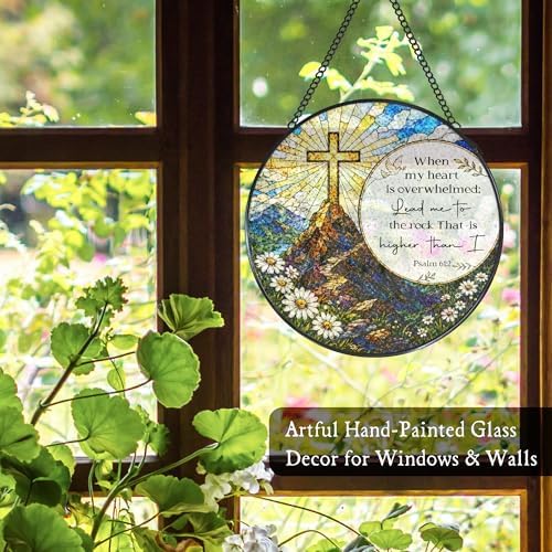 Christian Bible Stained Glass Window Hanging Garden Suncatcher - Image 4