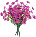 6 Bundles Purple Artificial Flowers for Outdoors, UV Resistant Faux Plants by MACTING