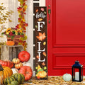 Hello Fall Welcome Sign for Front Porch Standing, Wooden Porch Sign with Leaves for Front Door Decorations, Rustic Farmhouse Hanging Wall Sign for Harvest Thanksgiving Decor 47.2"H by JYKCUL