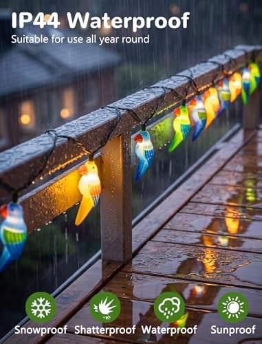 8.5FT Parrot String Lights, Plug in Parrot Fairy LED Lights with 10 Mini LED Bulbs, Outdoor Patio String Lights for Garden Home Party Decoration - Image 3
