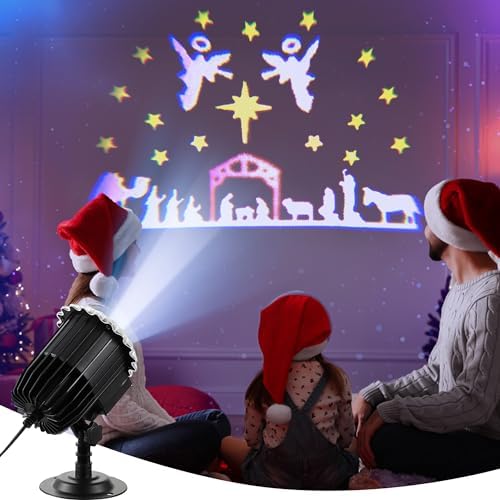 Meonum Christmas Nativity Scene Projector Lights Outdoor, Upgrade Waterproof Nativity Silhouette Light Power Supply with Remote Control Scene onto Outdoor Indoor Wall Windows Garage Doors - Image 5