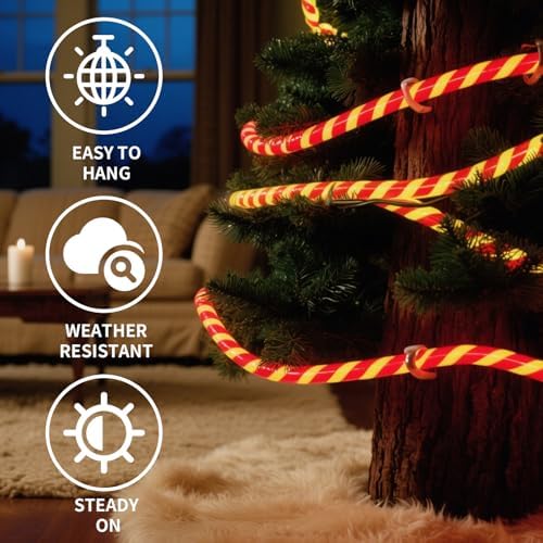 360 LED Christmas Candy Cane Rope Lights, 40FT Waterproof Xmas Tree Light, Connectable Tube Light Plug in for Indoor Outdoor Garden Yard Holiday Wedding Festival Party Decoration - Image 4