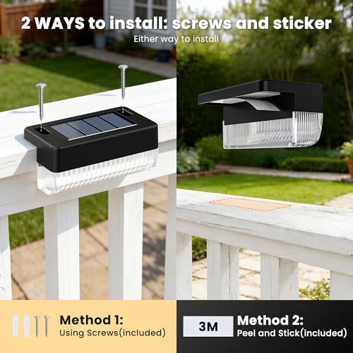 Solar Deck Lights Outdoor, Solar Step Lights Waterproof, 12 Pack Warm White - Image 5