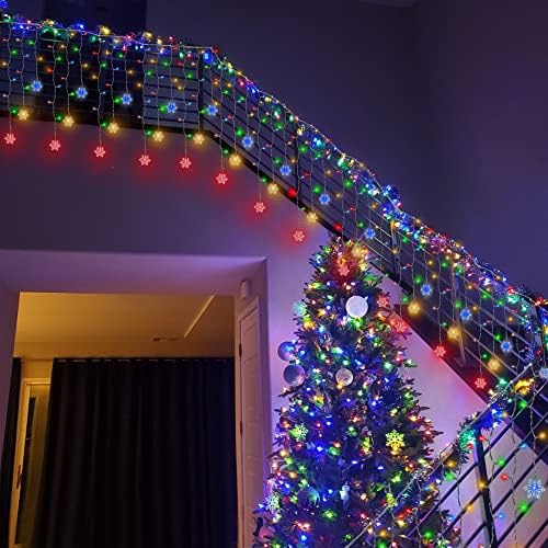 weillsnow 360 LED Icicle Christmas Lights with Snowflake, 29.5ft 72 Drops Connectable 8 Modes Waterproof Icicle Light Outdoor for Curtain, Eaves, Window, Christmas Decorations (Multi-Colored) - Image 7