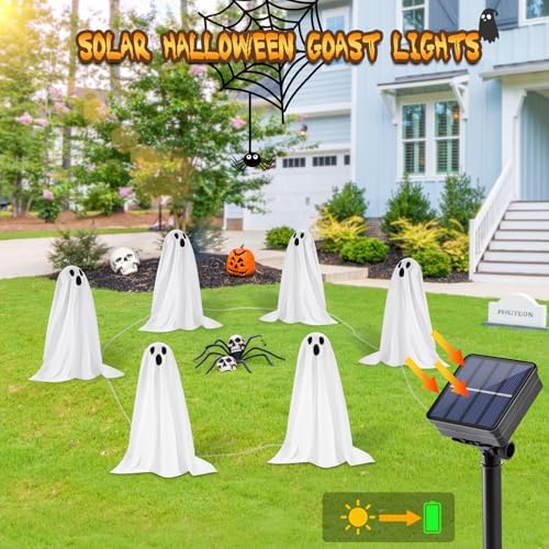 Halloween Decorations, 6 Pack Solar Ghost String Stake Lights 12.8 FT - Image 3