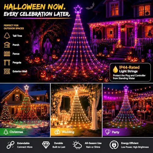 Avatar Controls Halloween Star Waterfall Lights, 16.5FT 245 LED RGB - Image 5