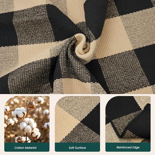 KOZYFLY Buffalo Plaid Area Rugs 3x5 Ft Brown and Black Checkered Rug - Image 6
