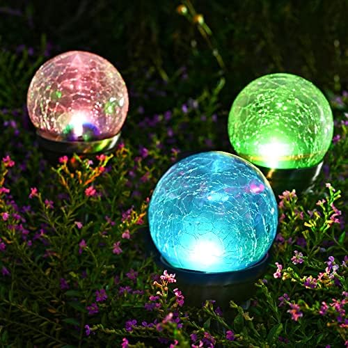 Solar Pathway Lights 3 Pack, Color Changing Globe Lights for Garden Decor - Image 4