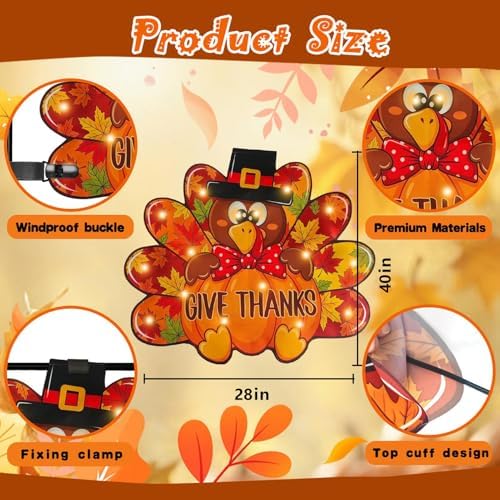 Thanksgiving Garden Flag, Turkey Fall Porch Decor, 12x18 In - Image 7