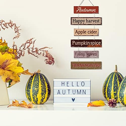 Hotop 6 Pcs Fall Thanksgiving Wall Sign Metal Door Plaque,Classic Color - Image 5