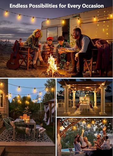 Brightown Outdoor String Lights, 50FT 15 Bulbs Shatterproof Patio Lights - Image 3