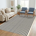 KILOCOCO Beige Striped Rug 5x7 Area Rugs for Living Room Washable Porch Rug by Kilococo