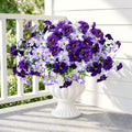 Artificial Petunia Flowers for Outdoor, 8 Bundles UV Resistant Faux Flowers by GeegoodsLLC
