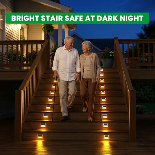 JSOT Solar Deck Lights Perfect for Fence, Step, Stair Decor-Warm White-16P - Image 3