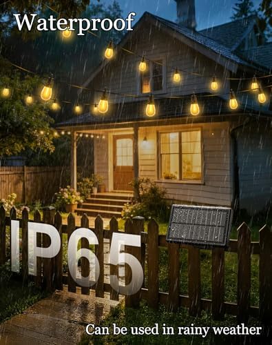 100ft-Solar-Powered-Lights-Outdoor-Waterproof-String Lights-Outside-Patio-Yard-Garden-Fence-Backyard-Deck-Porch-Balcony-Patios-Camping-Battery-Operated-LED-Fairy-Strip-Lighting-Hanging-Edison-Bulbs - Image 2