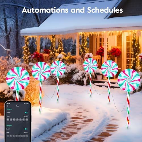 Brightown 6 Pack Smart Lollipop Christmas Pathway Lights Outdoor, 27inch - Image 5