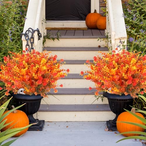 AGIRL Artificial Fall Flowers Fake Mums Outdoor,Faux Plant Porch Decor Home - Image 5
