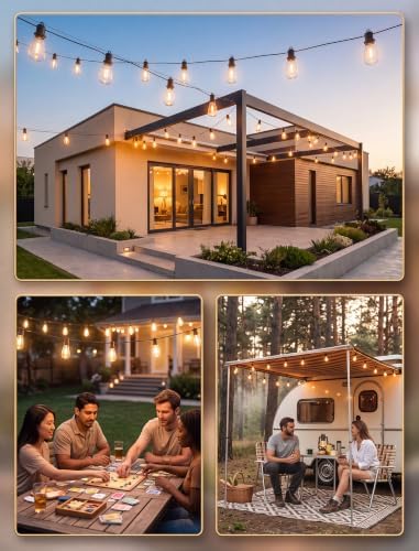 100FT Outdoor String Lights for Patio with 50+2 Shatterproof LED Bulbs - Image 7