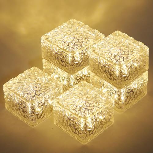 MLKNK Solar Brick Lights-Outdoor Solar Lights for Yard 6 Pack Garden Decor by MLKNK