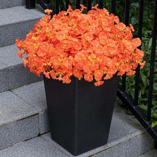 Artificial Fall Flowers for Outdoor 16 Bundles Morning Glory, Autumn Red - Image 6