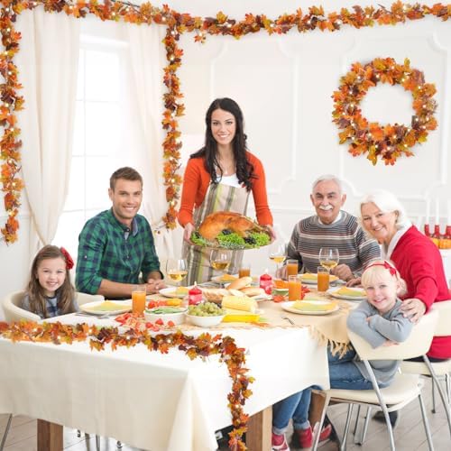 2-Pack 6FT Thankgiving Fall Leaves Garland Decorations - Image 6