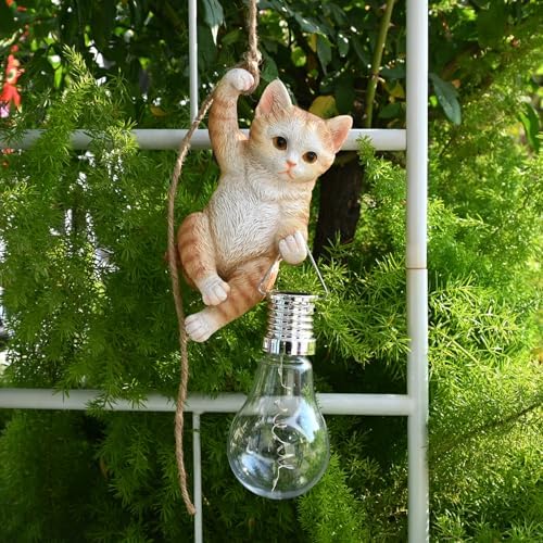 Cat Solar Light Garden Statue Hanging Outdoor Decor Small Tree Ornaments - Image 5