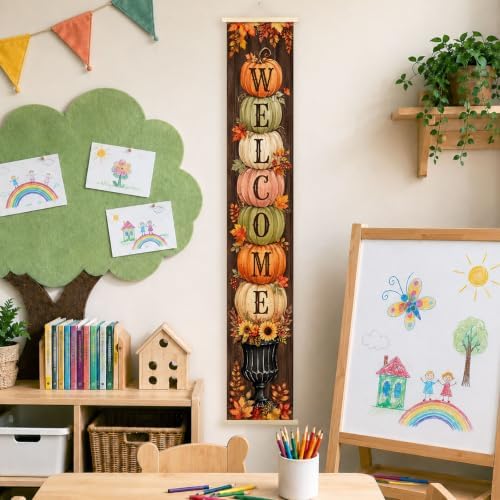 Welcome Fall Autumn Porch Door Banner Wall Decorations 8x47 - Image 3