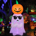 GOOSH 6.2 FT Halloween Inflatables Ghost with Pumpkin Outdoor Decorations Blow Up Yard with Built-in LEDs for Garden Lawn Indoor Party Decor by GOOSH