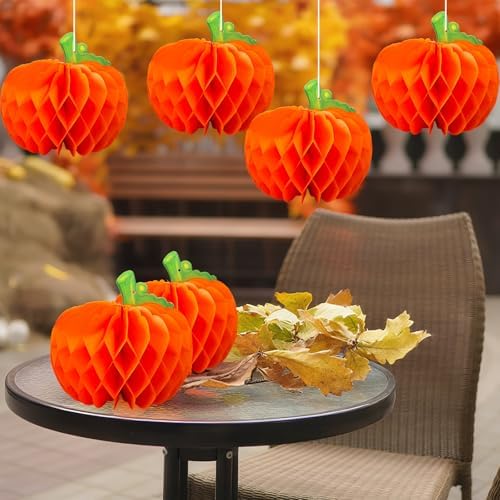 Fall Paper Pumpkins Honeycomb 8.6Inch - Image 3