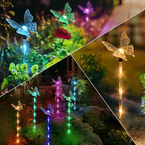 Solar Butterfly Lights, Solar Garden Decorations Outdoor Pathway Lights - Image 5