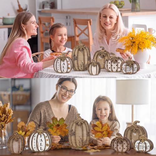 Leinuosen 6 Pcs Fall Pumpkin Decor for Home, Neutral Fall Decor - Image 2