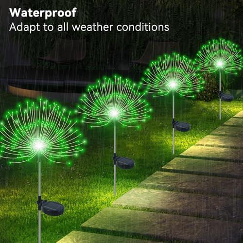 Slyuexu Solar Garden Lights Outdoor Waterproof, 2 Pack 120 LED - Image 3