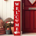 Valentine's Day Welcome Porch Sign for Front Standing Wooden Vertical Porch Sign Rustic Valentines Day Front Decor for Farmhouse Door Decoration, 47" H by Chitidr