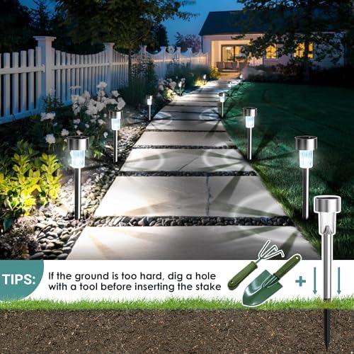GIGALUMI Outdoor Waterproof Solar Garden Lights, 20 Pack Cold White - Image 3