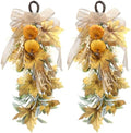 Suncalla 2 Pcs Fall Cream Pumpkin Swag 20" Front Door Vertical Maple Leaf by Unknown