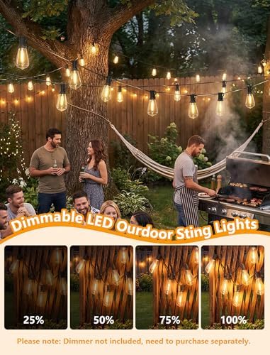 10FT Outdoor String Lights, 10 ST40 Edison LED Patio Lights - Image 4